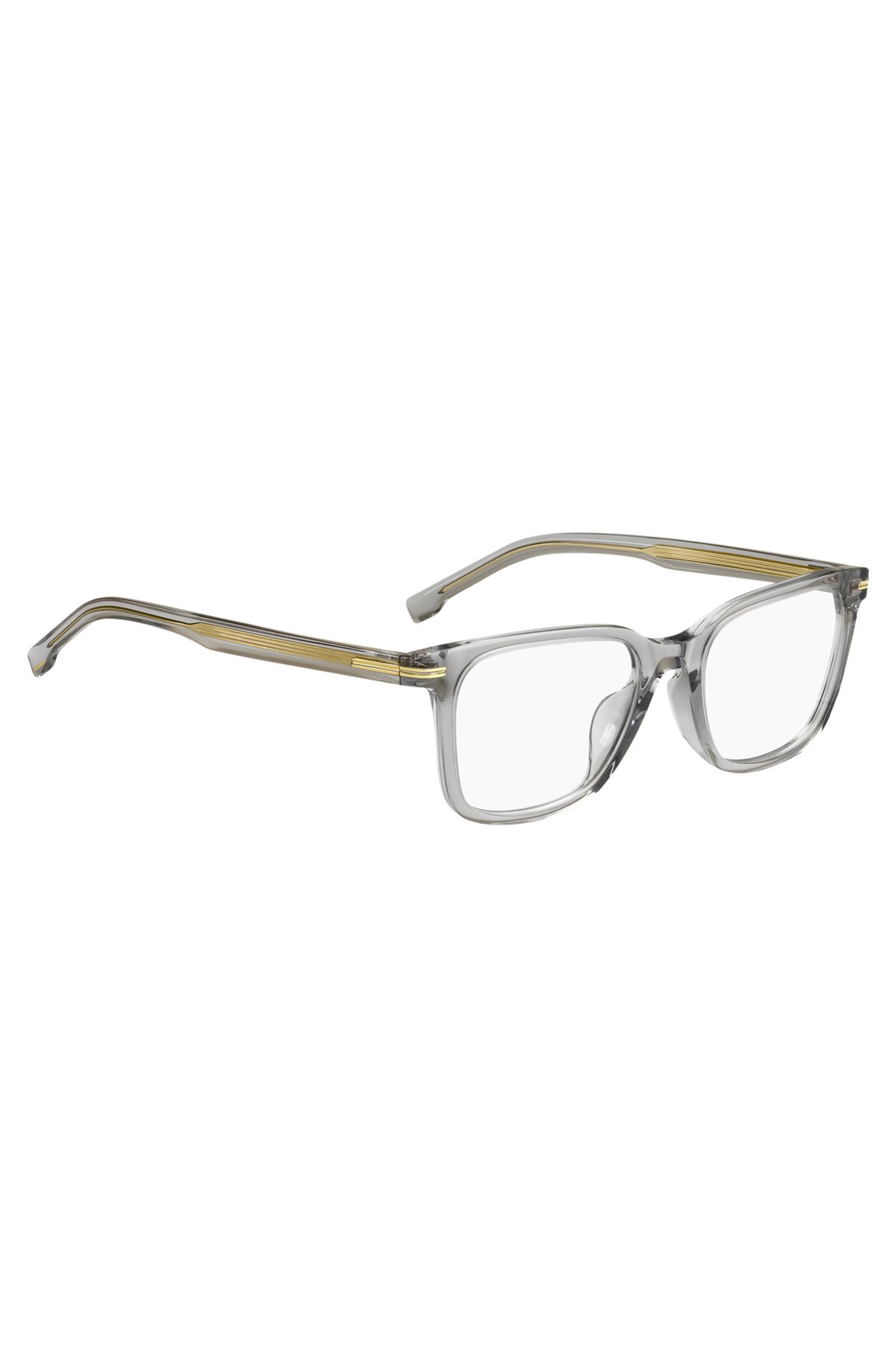 BOSS - Montura para gafas graduadas de acetato transparente con dorado de la marca