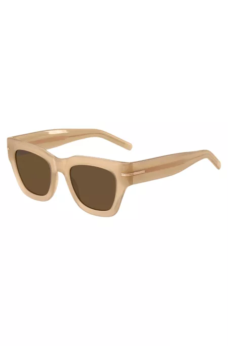 Beige-acetate sunglasses with signature gold-tone detail