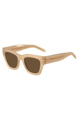 Beige-acetate sunglasses with signature gold-tone detail