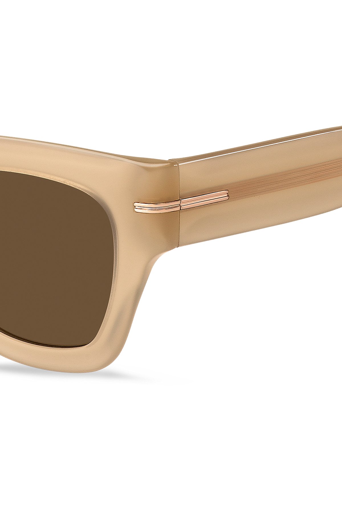 Beige-acetate sunglasses with signature gold-tone detail, Beige