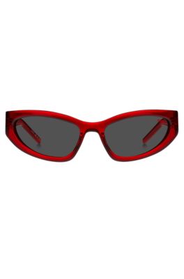 Red-acetate optical frames with 3D monogram, Red