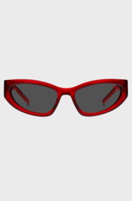 Red-acetate optical frames with 3D monogram, Red