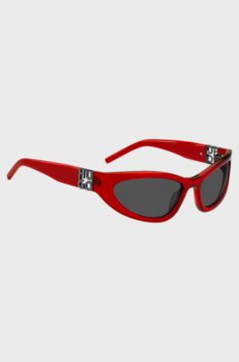 Optisch montuur van rood acetaat met 3D-monogram, Rood