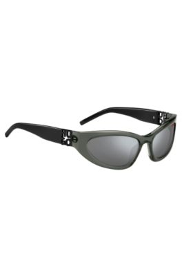 Grey-acetate sunglasses with 3D monogram, Grey