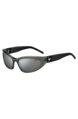 グレーアセテート サングラス 3Dモノグラム, グレー