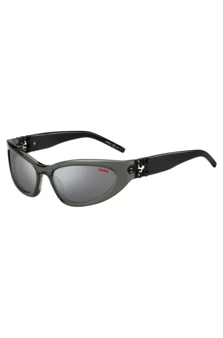 Grey-acetate sunglasses with 3D monogram