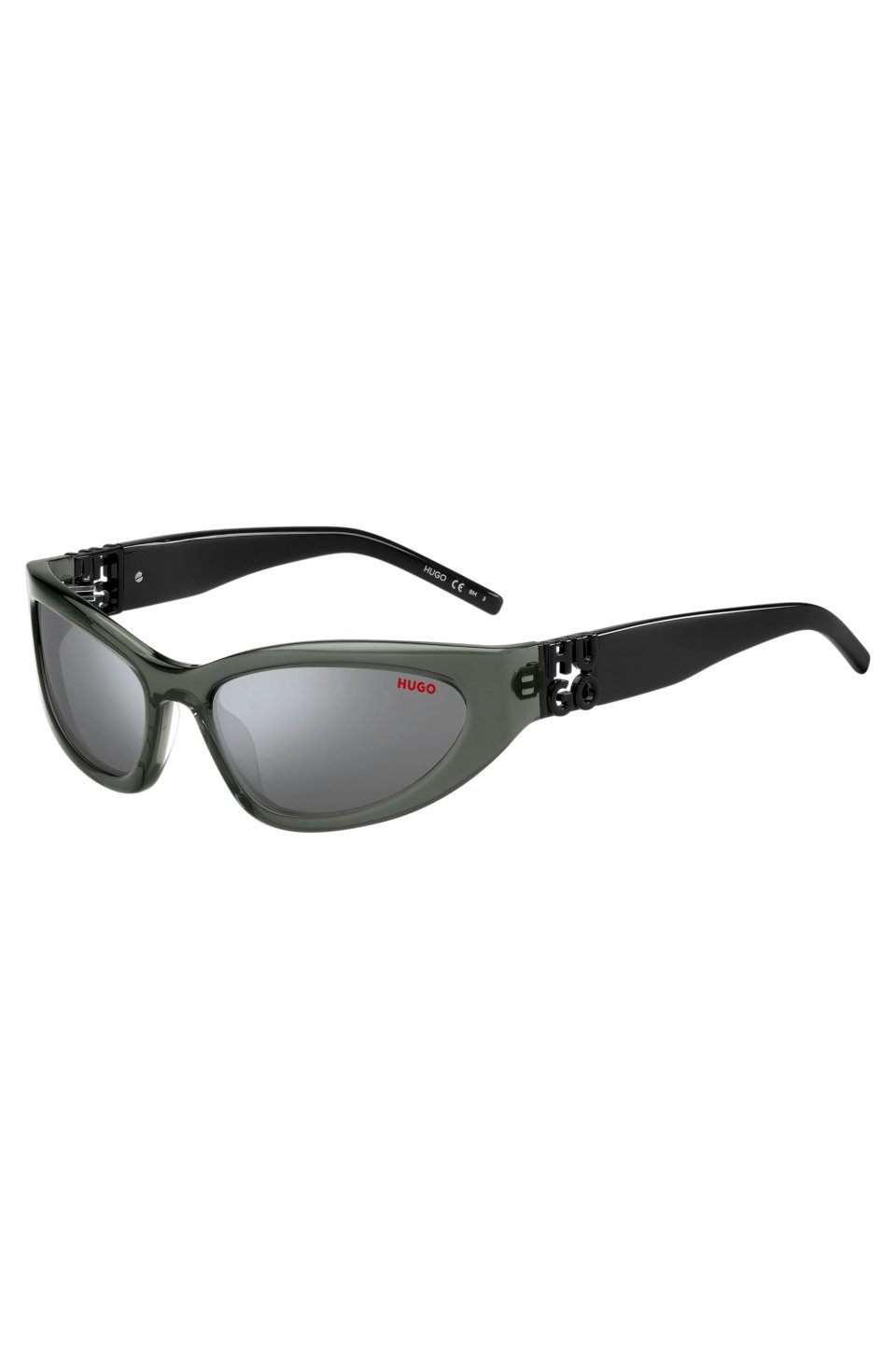 Grey-acetate sunglasses with 3D monogram