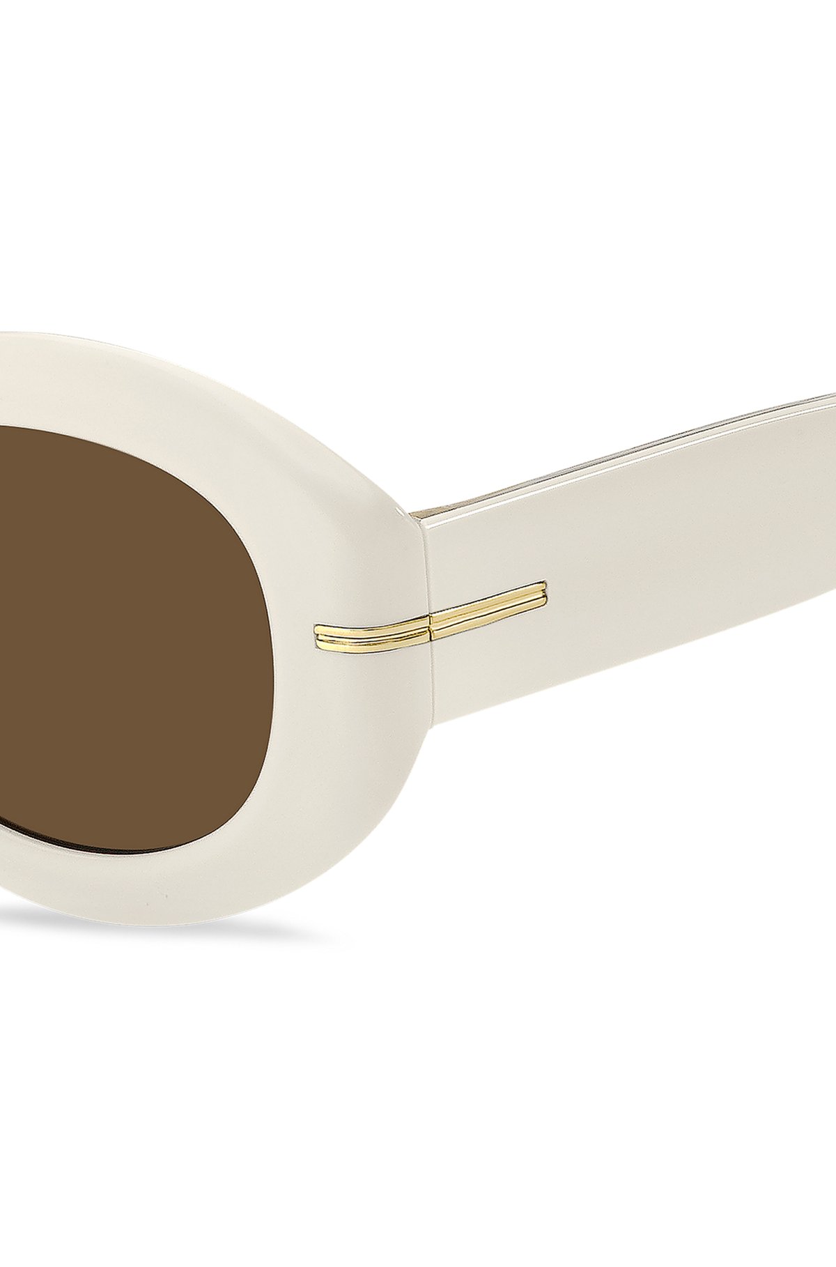 White-acetate sunglasses with signature gold-tone detail, White