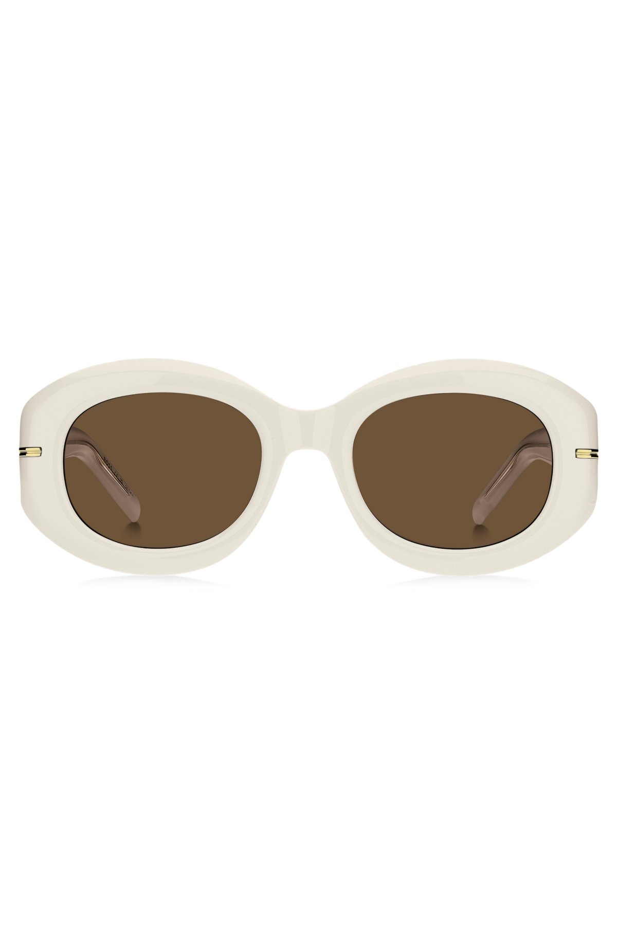 White-acetate sunglasses with signature gold-tone detail, White