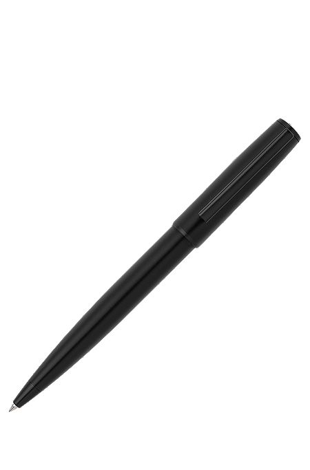 Black ballpoint pen with tonal logo, Black