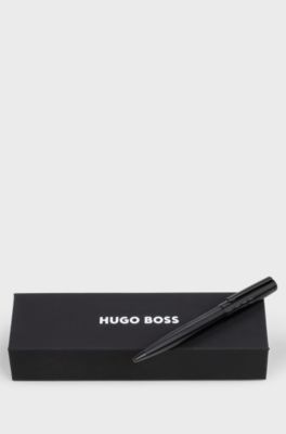 Black ballpoint pen with tonal logo, Black