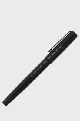Black fountain pen with tonal logo, Black