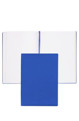 A5 notebook in blue faux leather, Blue
