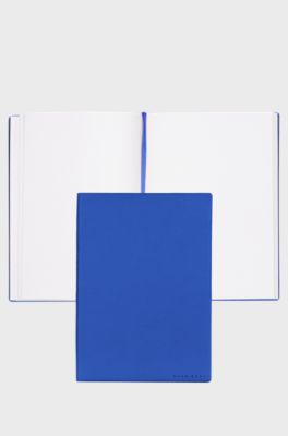 A5 notebook in blue faux leather, Blue