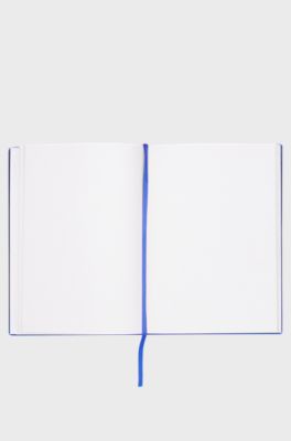 A5 notebook in blue faux leather, Blue