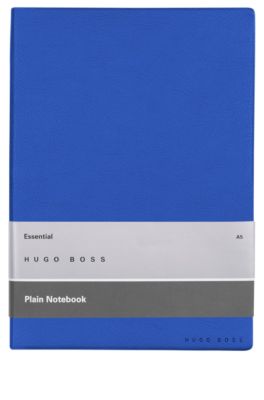 A5 notebook in blue faux leather, Blue