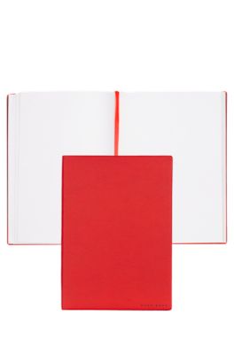 A5 notebook in red faux leather, Red