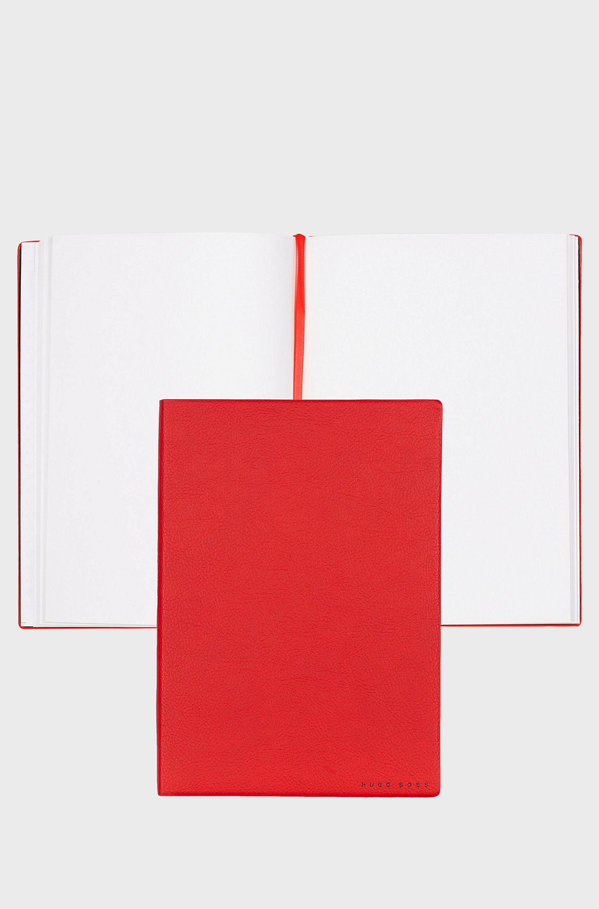 A5 notebook in red faux leather, Red