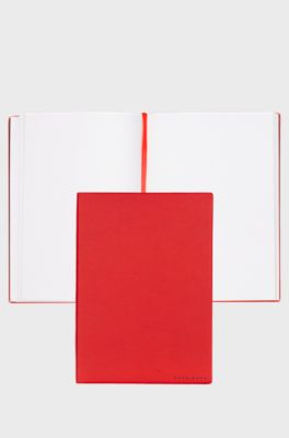 A5 notebook in red faux leather, Red