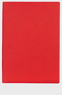 A5 notebook in red faux leather, Red