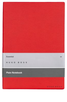 A5 notebook in red faux leather, Red