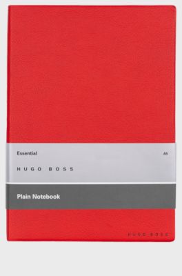 A5 notebook in red faux leather, Red