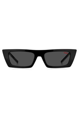 Black-acetate sunglasses with 3D monogram, Black