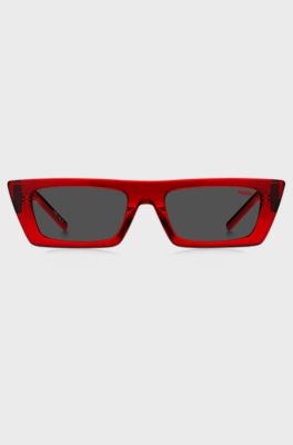 Red-acetate sunglasses with 3D monogram, Red