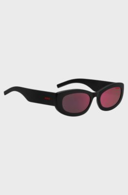 Lunettes de soleil avec d&eacute;tail en &eacute;mail color&eacute; , Noir