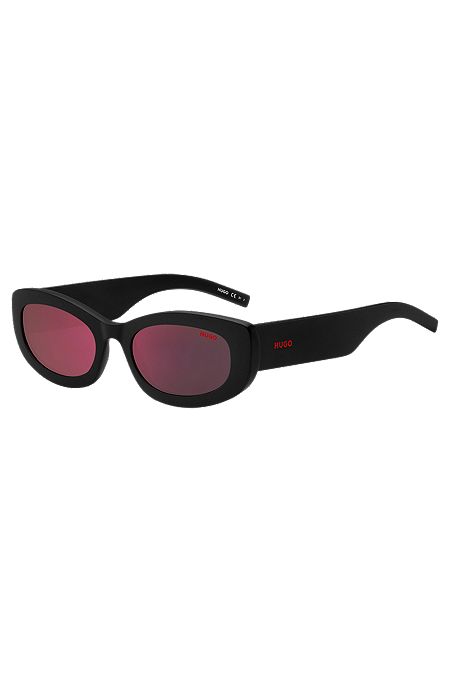 Sunglasses with coloured-enamel detail, Black