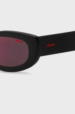 Lunettes de soleil avec d&eacute;tail en &eacute;mail color&eacute; , Noir