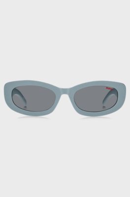 Blue sunglasses with branded temples, Blue