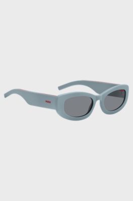Blue sunglasses with branded temples, Blue