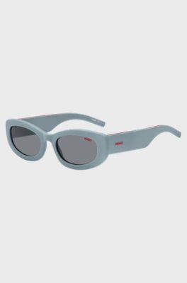 Blue sunglasses with branded temples, Blue
