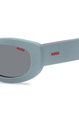 Blue sunglasses with branded temples, Blue