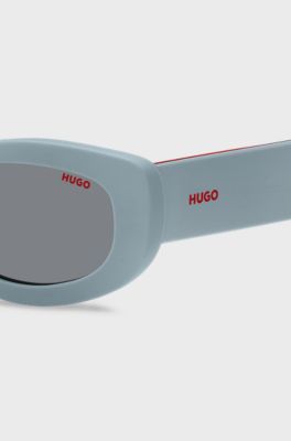 Blue sunglasses with branded temples, Blue