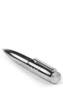 Chrome ballpoint pen with tonal logo, Silver
