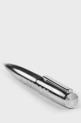 Chrome ballpoint pen with tonal logo, Silver