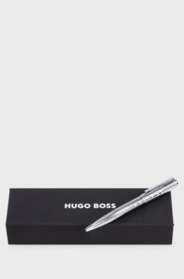 Chrome ballpoint pen with tonal logo, Silver