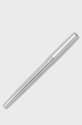 Rollerball pen in brass with chrome plating, Silver