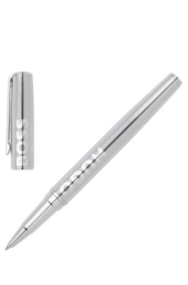 Rollerball pen in brass with chrome plating, Silver