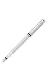Chrome fountain pen with engraved pattern, Silver