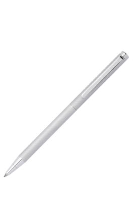 Chrome ballpoint pen with engraved pattern, Silver