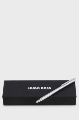 Chrome ballpoint pen with engraved pattern, Silver