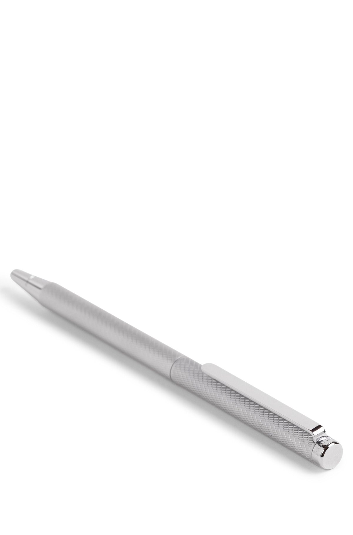 Chrome ballpoint pen with engraved pattern, Silver