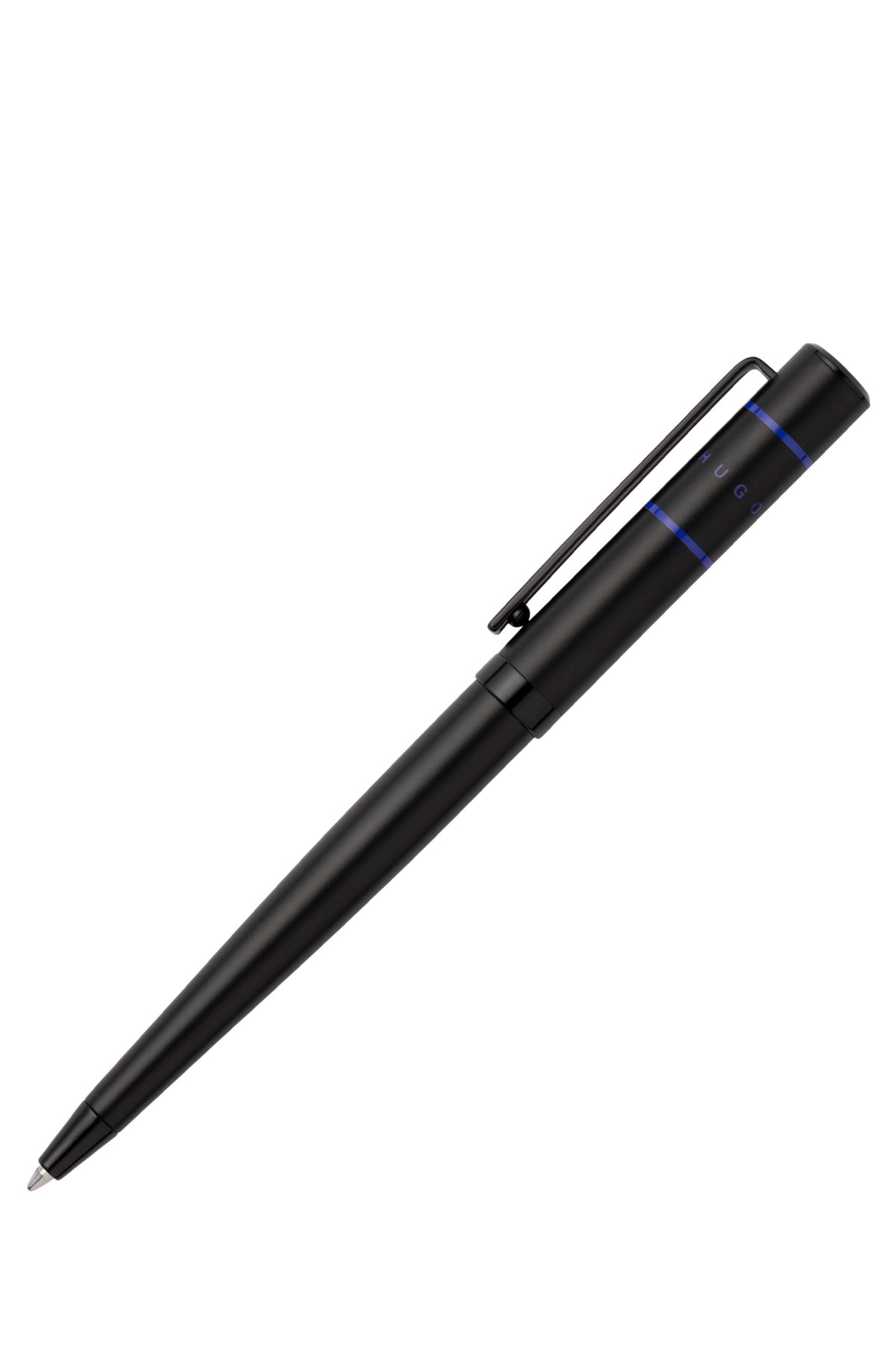 BOSS - Black ballpoint pen with blue lines and logo