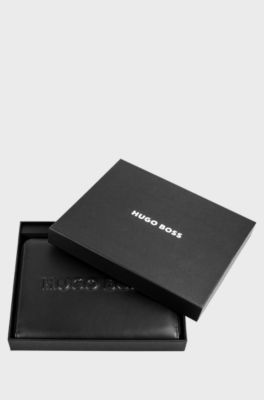 A5 conference folder in faux leather with 3D logo, Black