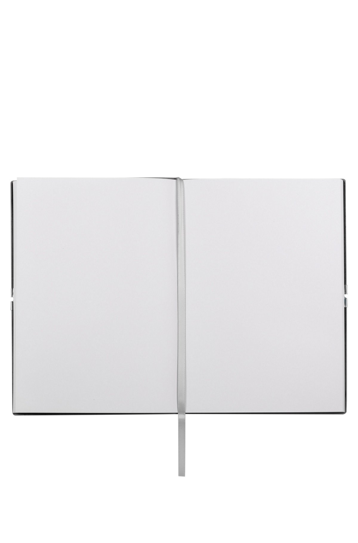 A5 notebook in grey faux leather with elasticated band, Light Grey