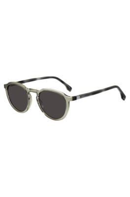 BOSS Translucent effect sunglasses with 360 hinges Patterned