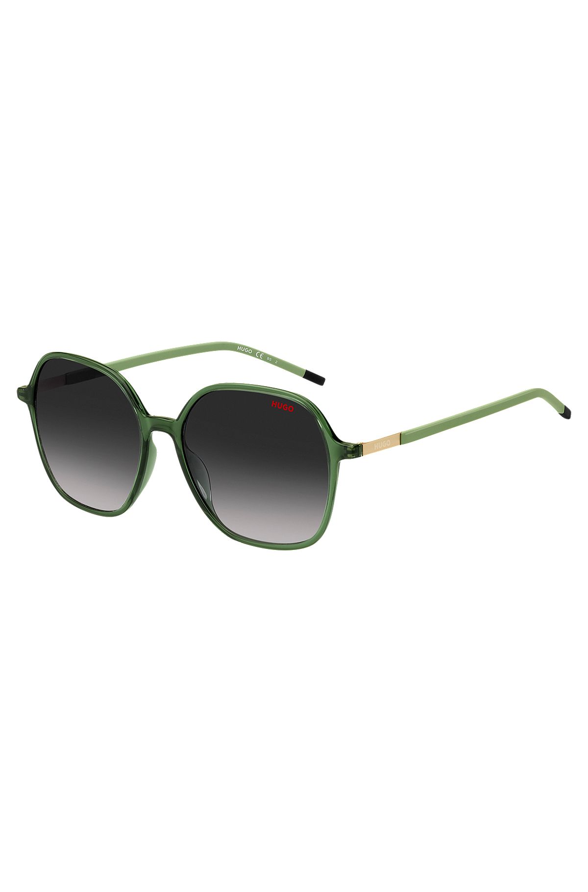 Groene zonnebril met pootjes van roestvrij staal, Donkergroen